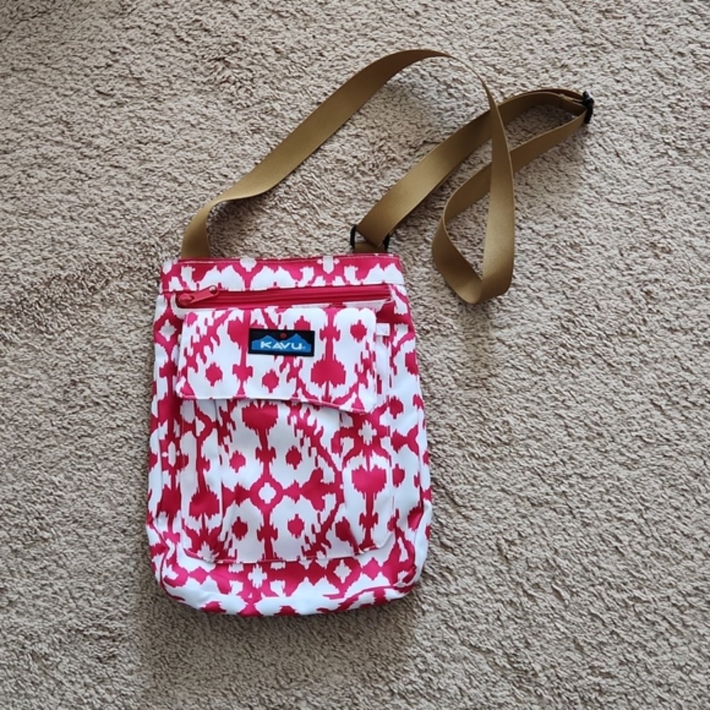 Kavu Reddish Pink/White Tie Dye Crossbody Bag